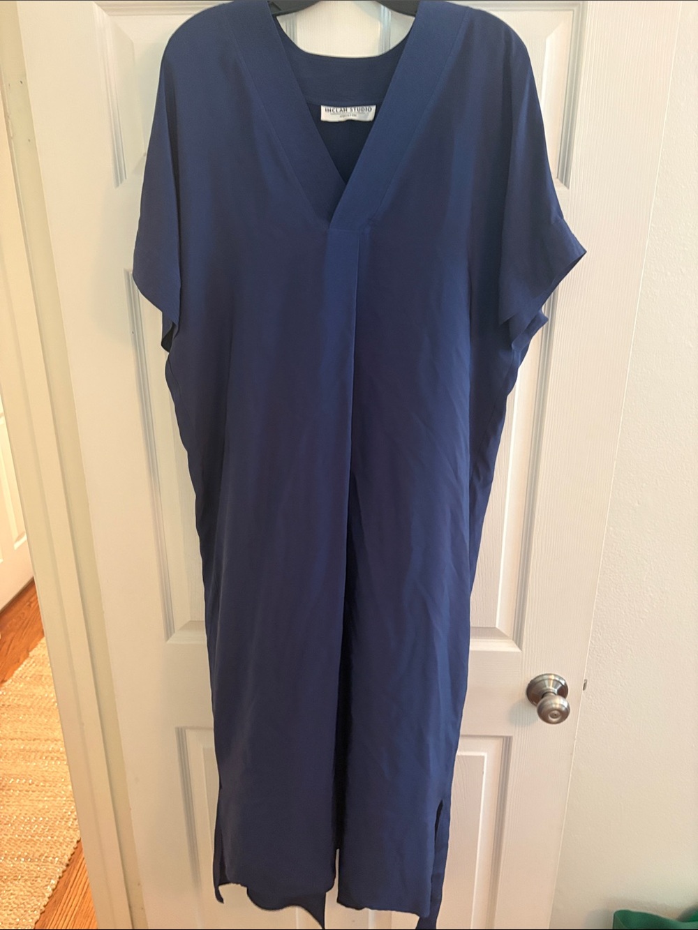 INCLAN STUDIO Navy V-Neck Maxi Dress
